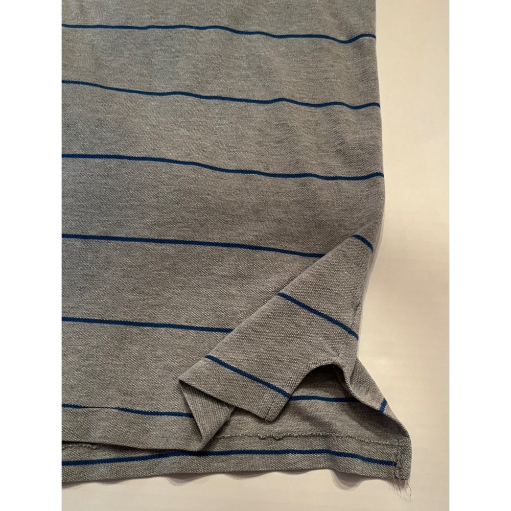 American Eagle Outfitters Men's The Eagle Polo Shirt Gray Blue Stripe Size XL - Picture 5 of 6